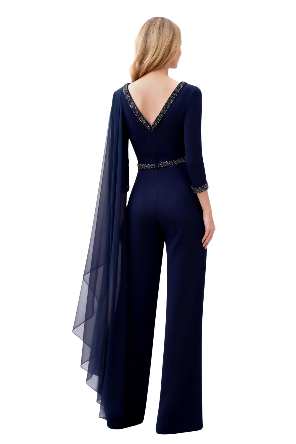 Chiffon Overlay Wide Leg Jumpsuit