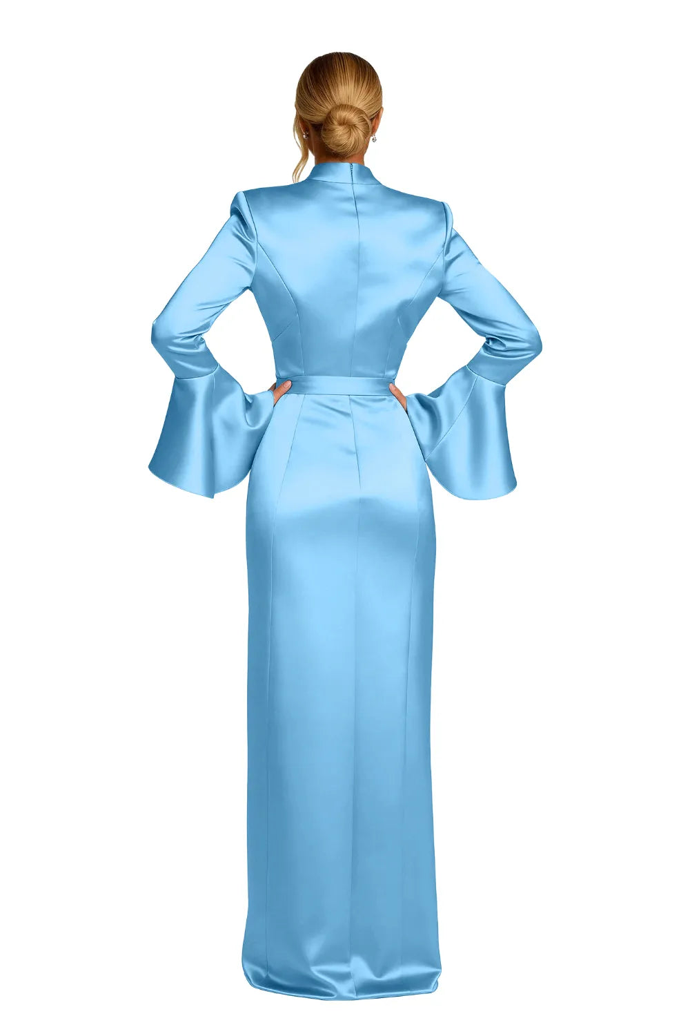 Sophisticated V-Neck Satin Formal Evening Dress for Special Events