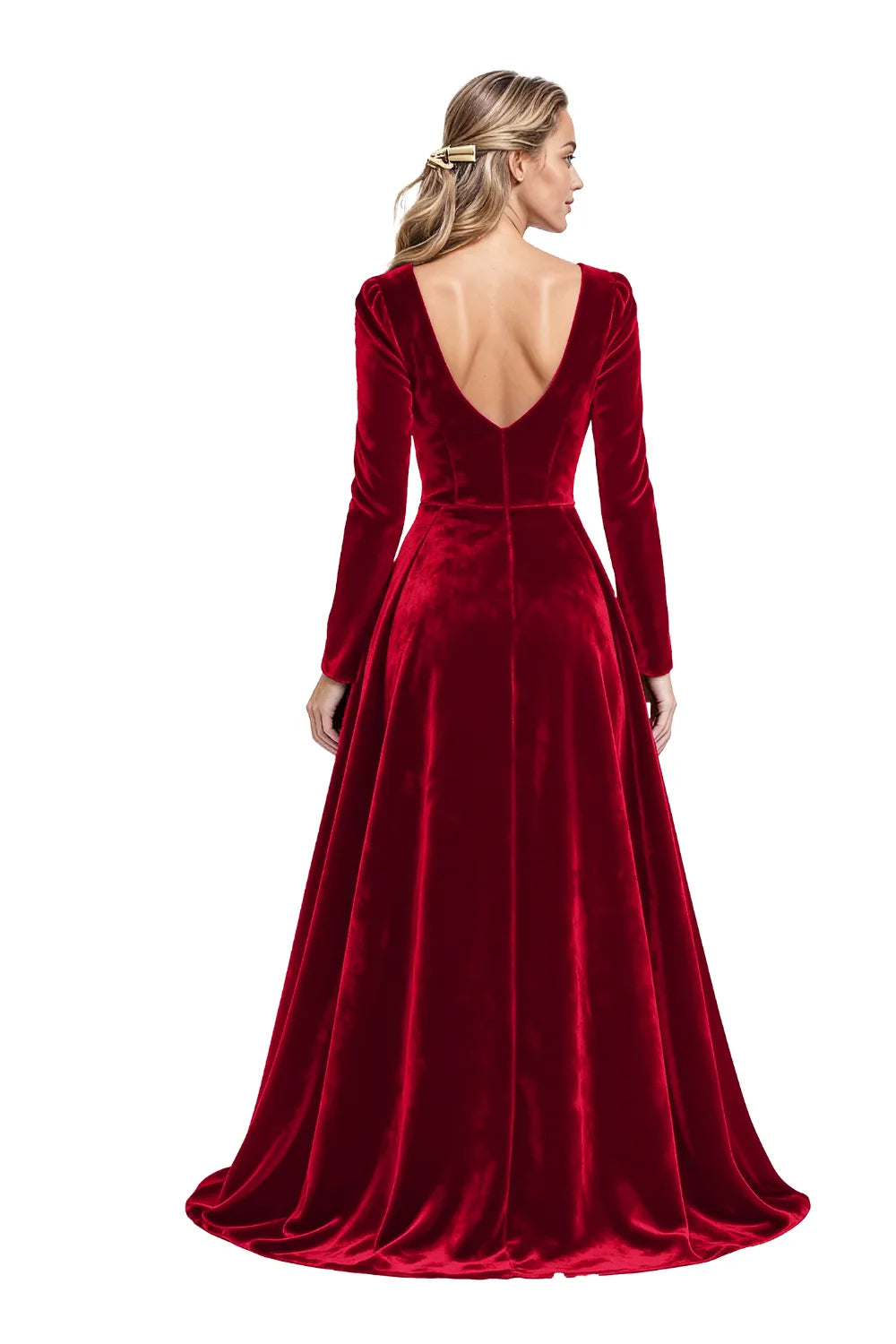Vintage-Inspired Velvet Floor-Length Gala Gown