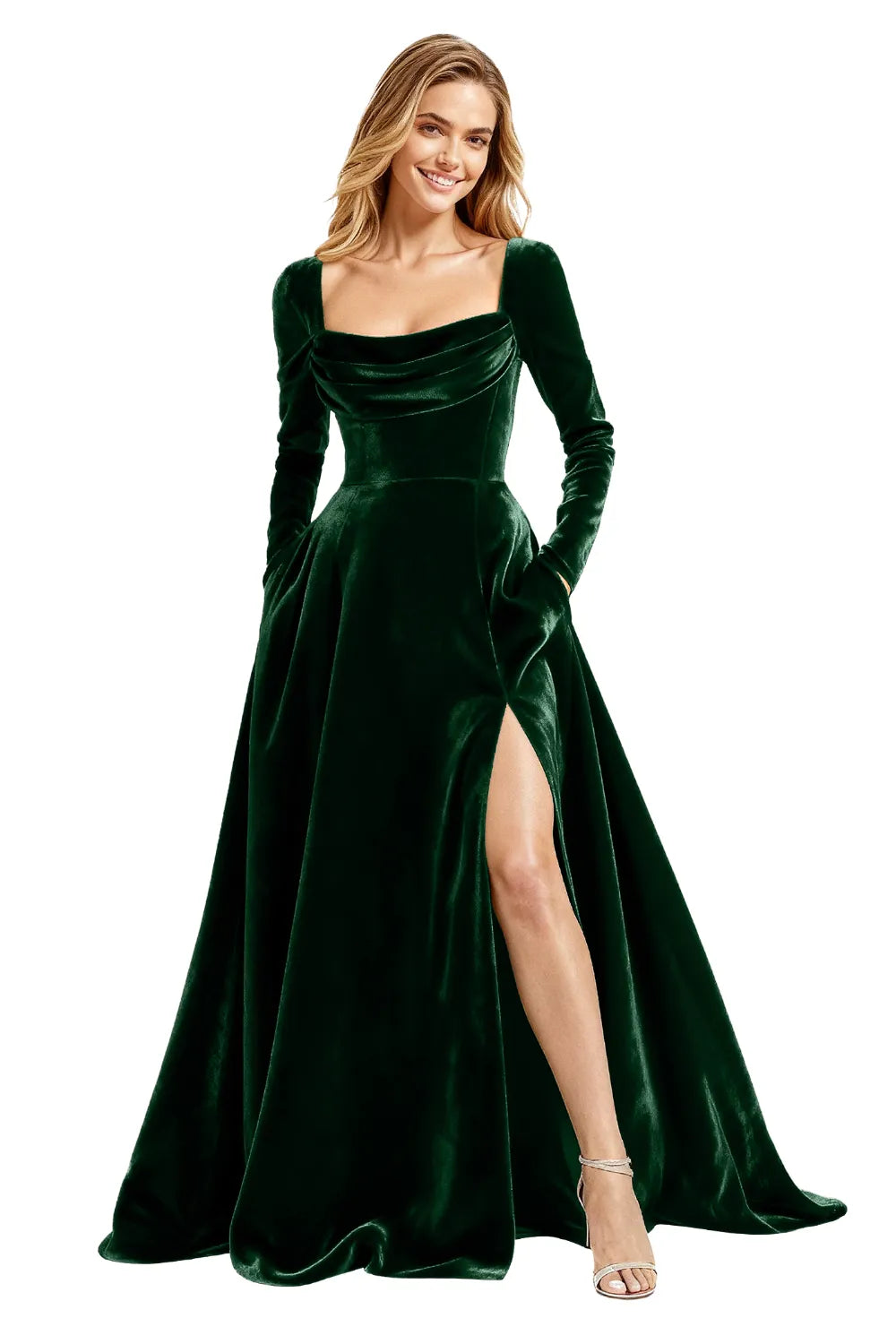 Vintage-Inspired Velvet Floor-Length Gala Gown