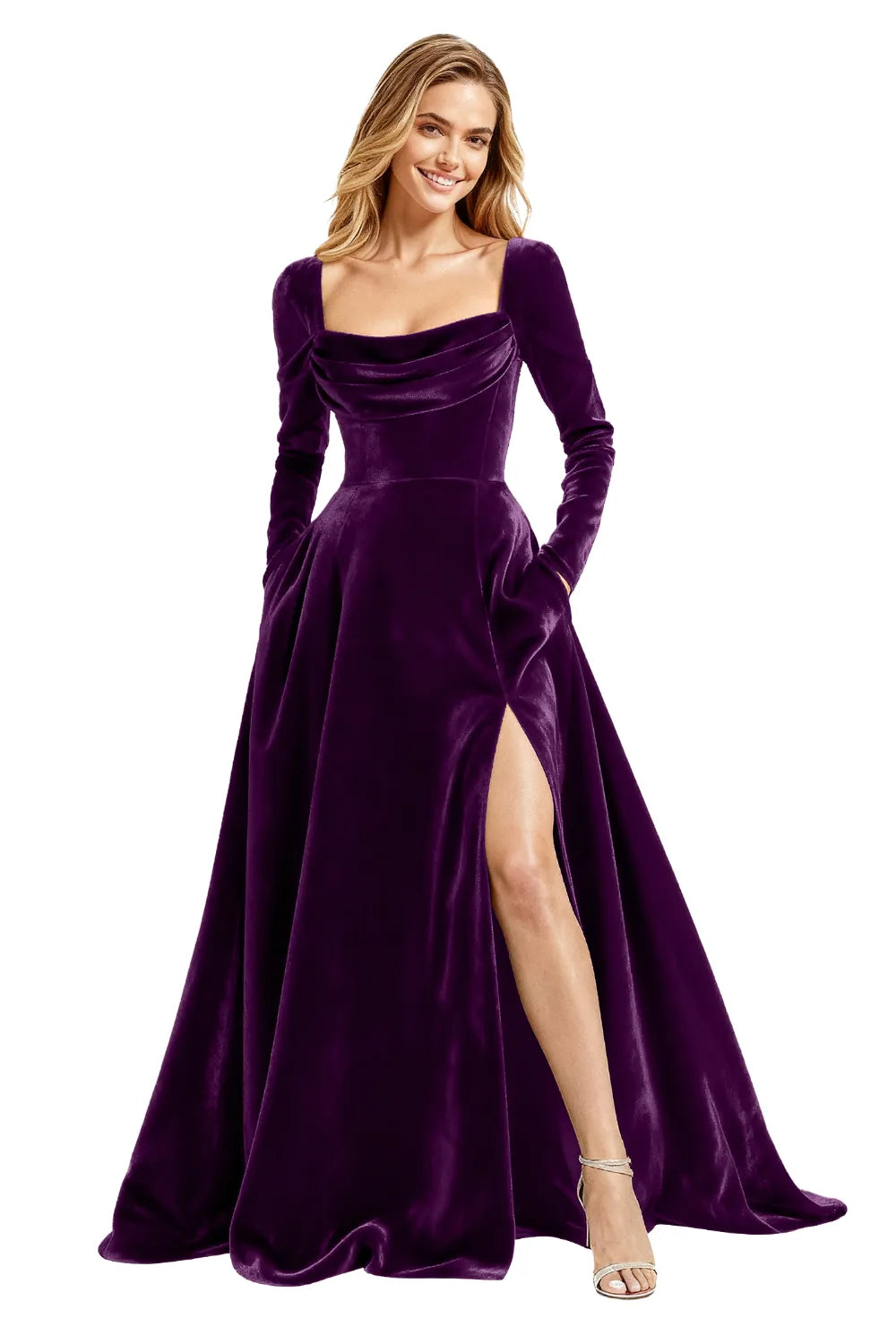 Vintage-Inspired Velvet Floor-Length Gala Gown