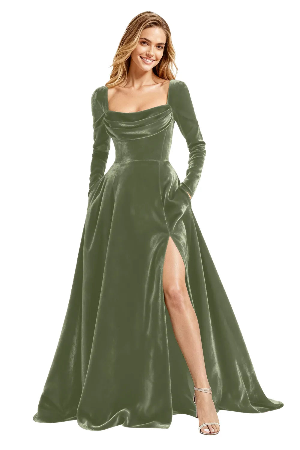 Vintage-Inspired Velvet Floor-Length Gala Gown