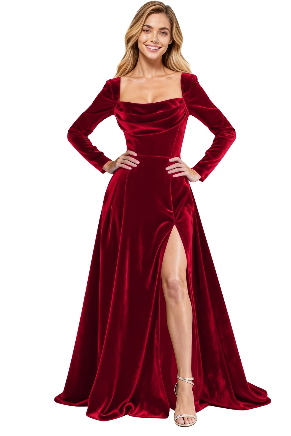 Vintage-Inspired Velvet Floor-Length Gala Gown