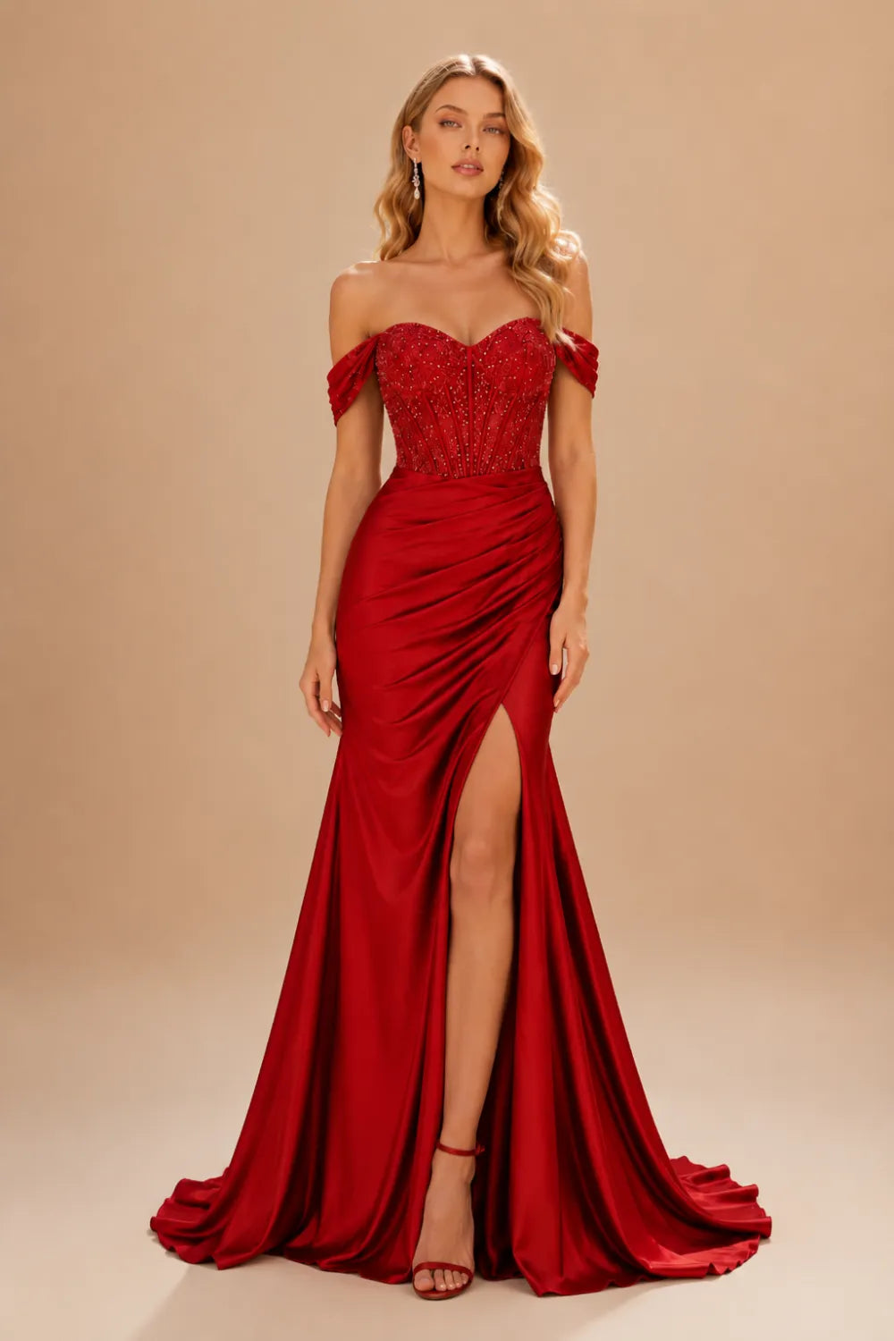Off Shoulder Mermaid Evening Gown