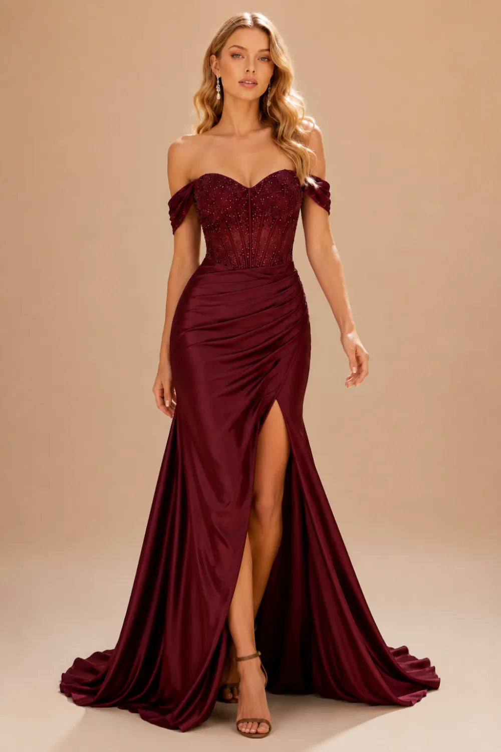 Off Shoulder Mermaid Evening Gown