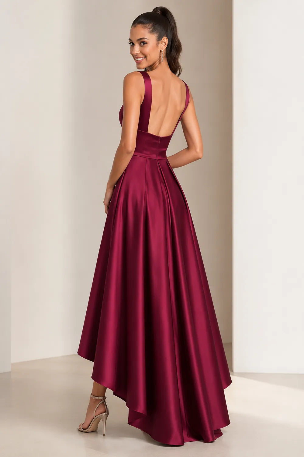 Valeria Open Back Satin Bridesmaid Dress