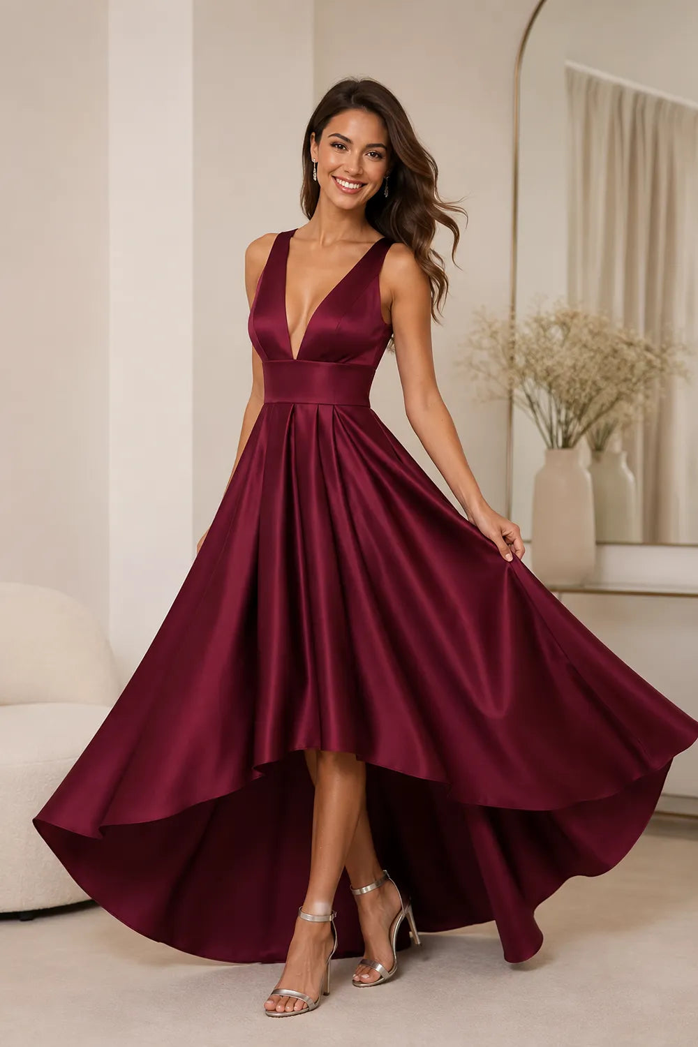 Valeria Open Back Satin Bridesmaid Dress