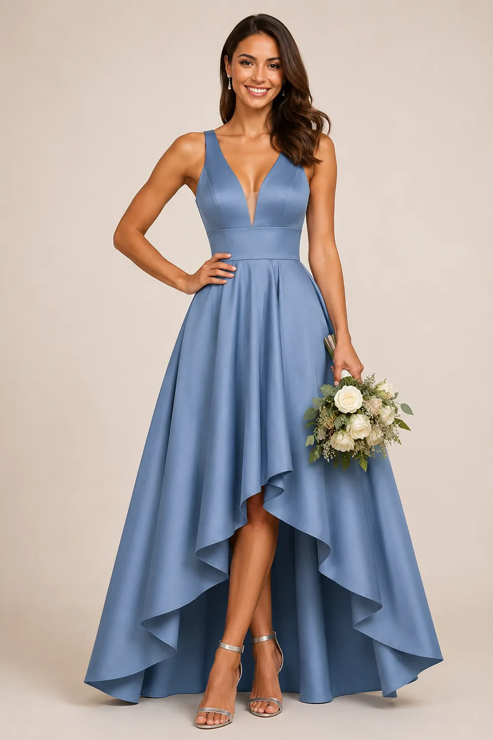 Valeria Open Back Satin Bridesmaid Dress