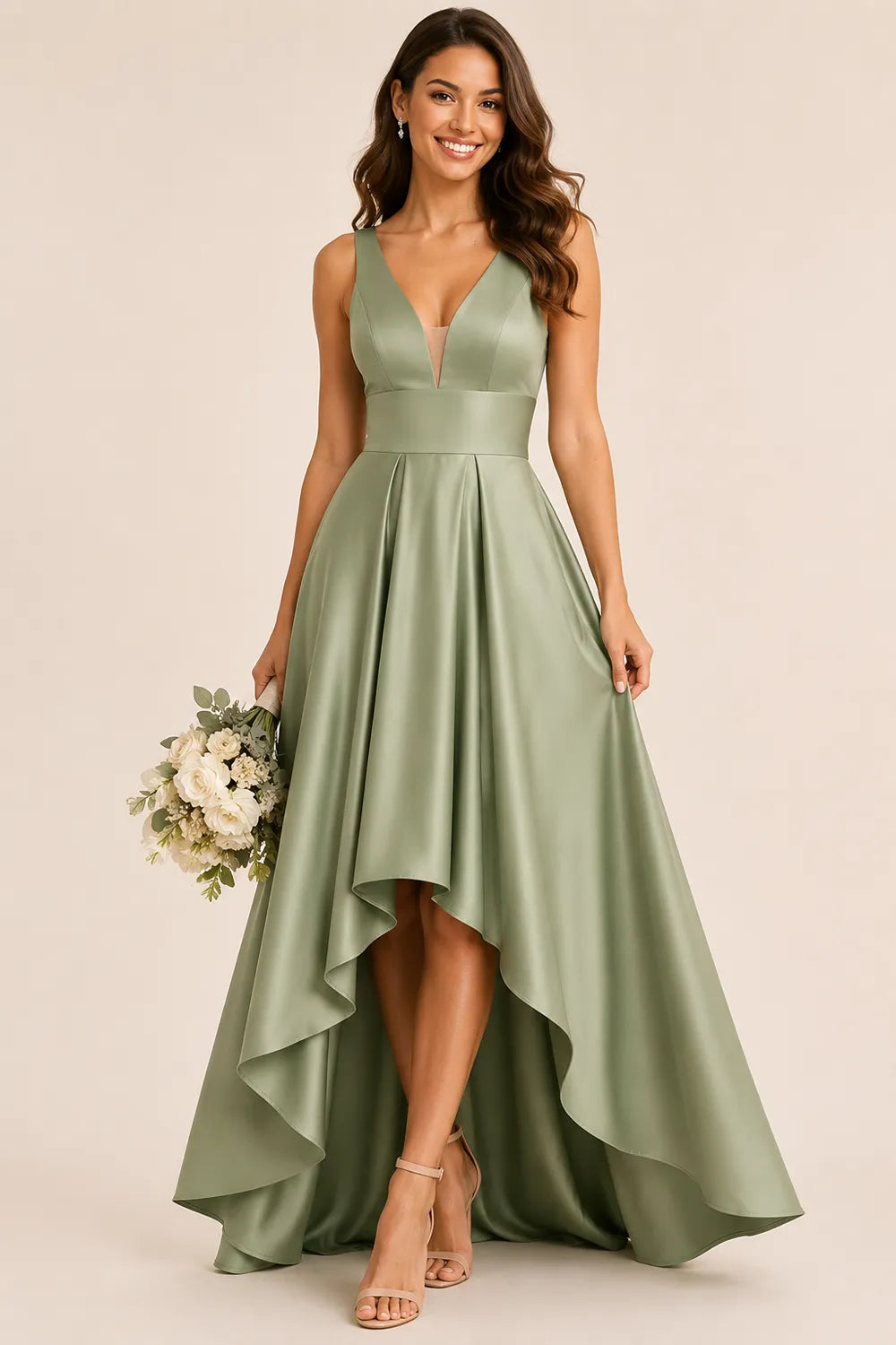 Valeria Open Back Satin Bridesmaid Dress