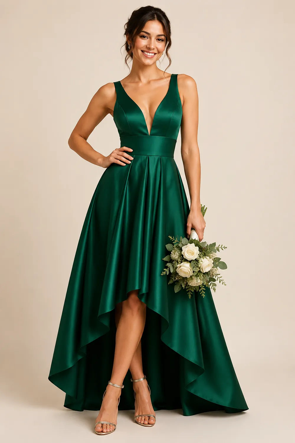 Valeria Open Back Satin Bridesmaid Dress
