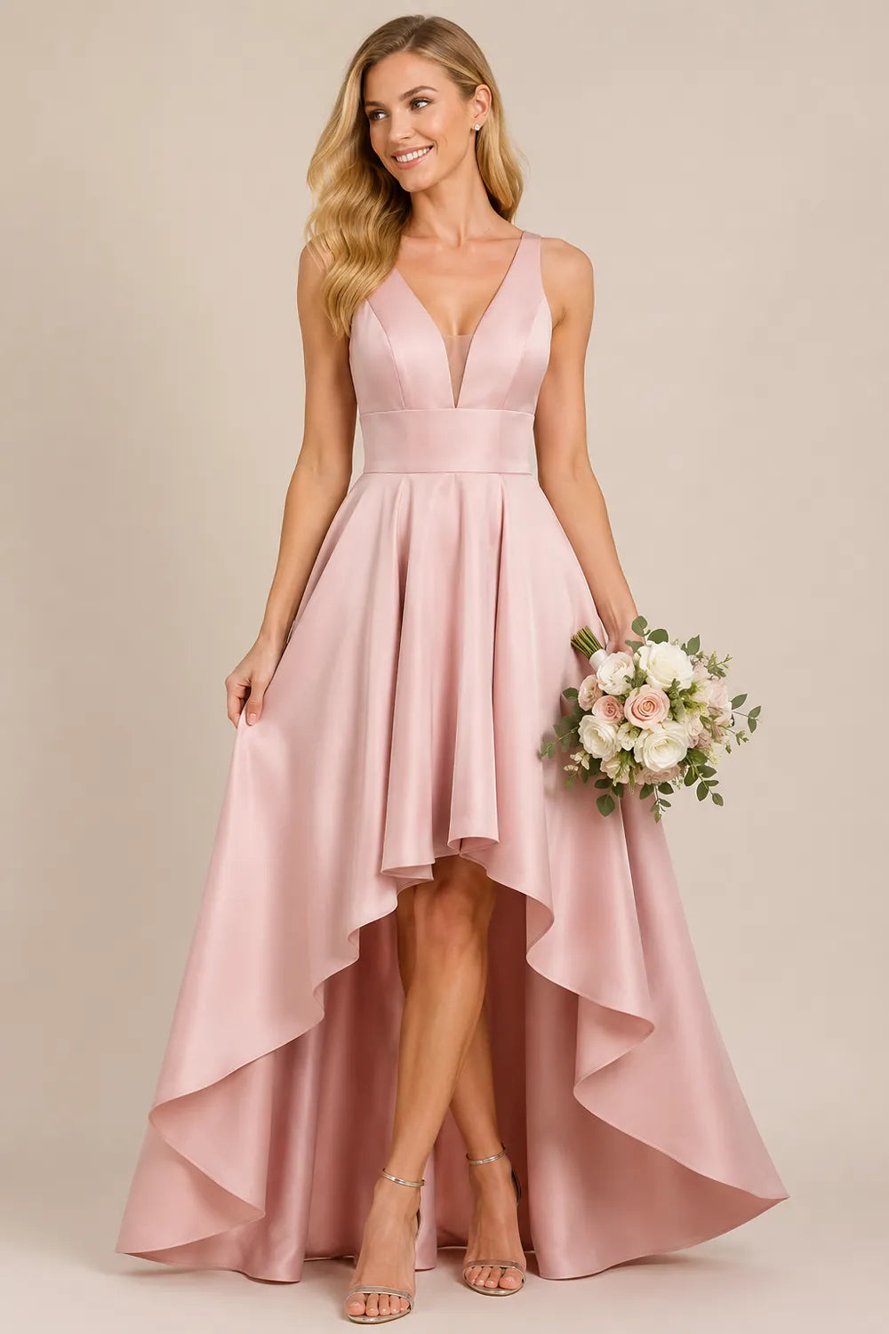 Valeria Open Back Satin Bridesmaid Dress