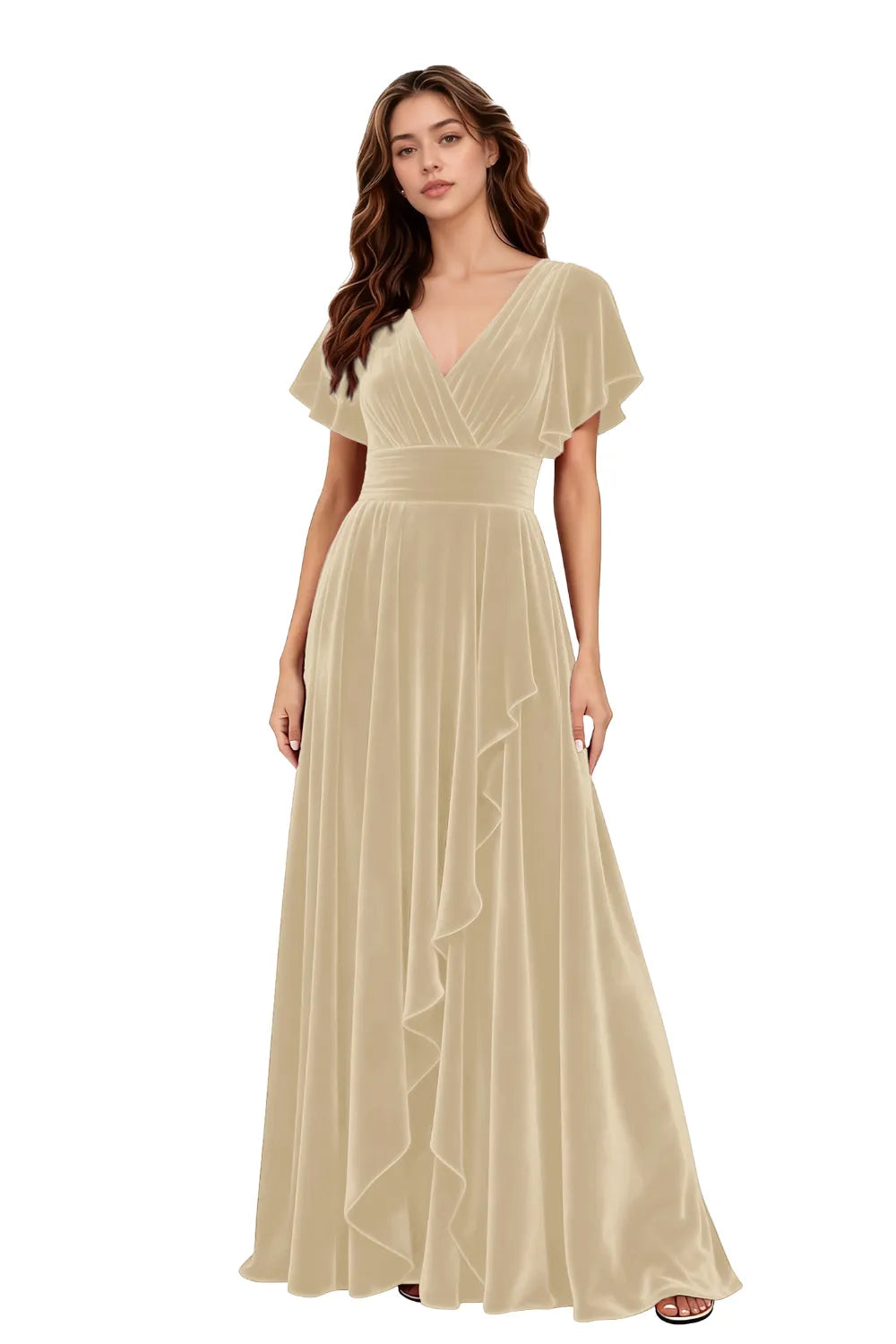 Vintage Velvet Formal Evening Gown for Women