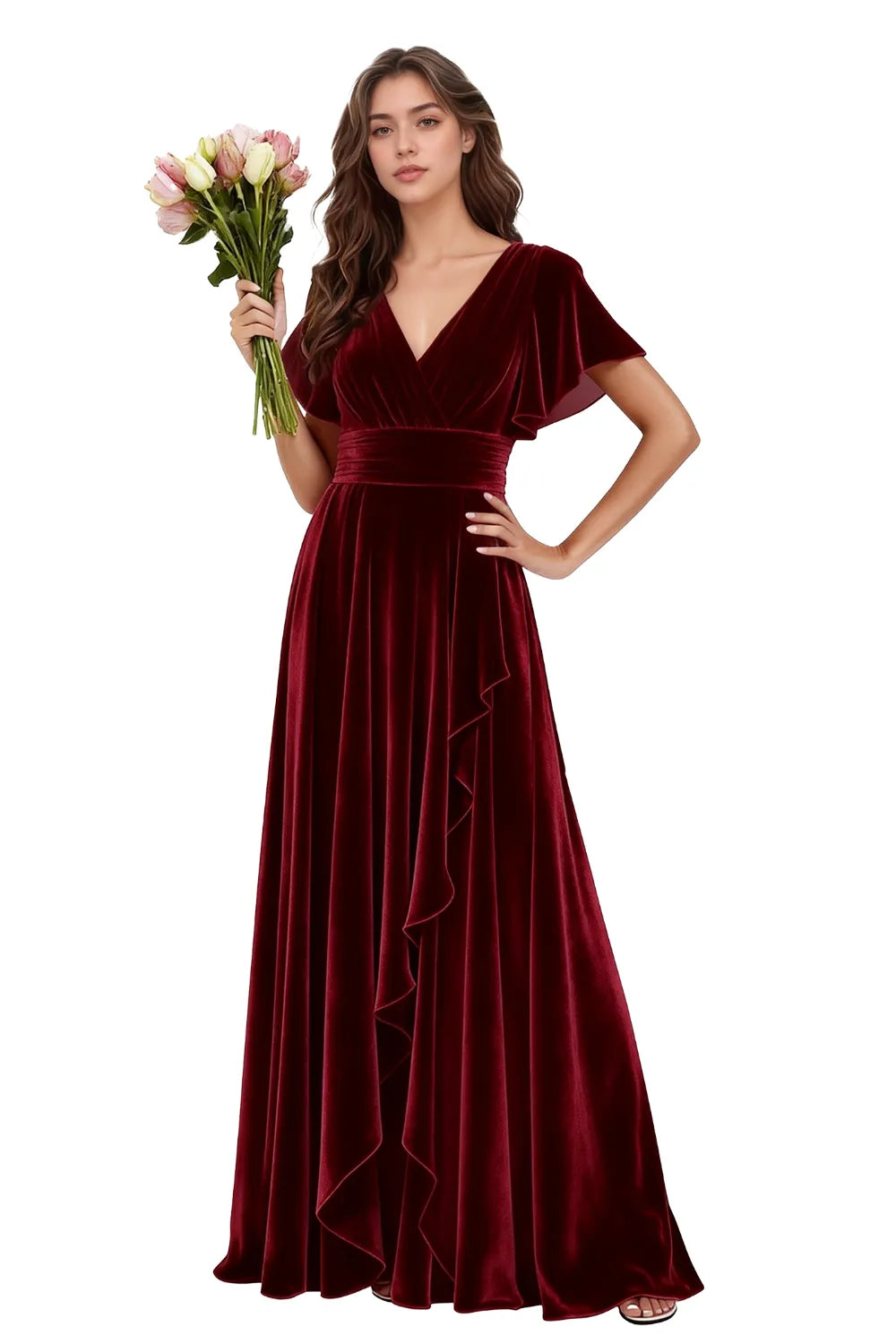 Vintage Velvet Formal Evening Gown for Women