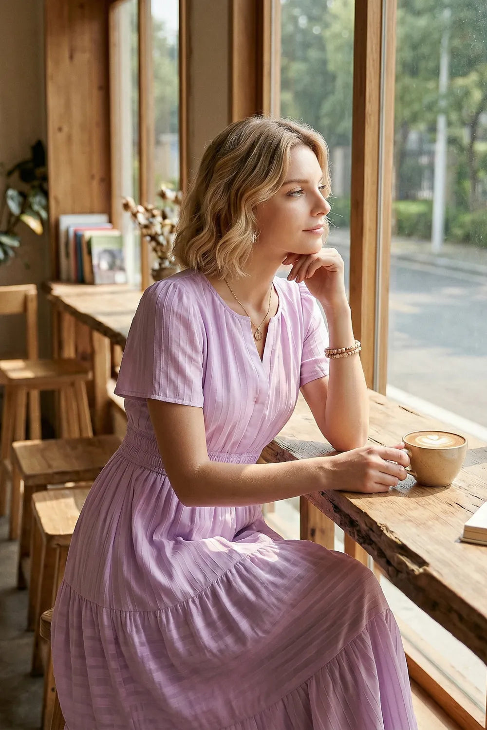 Casual Flowy Chiffon Wedding Guest Dress