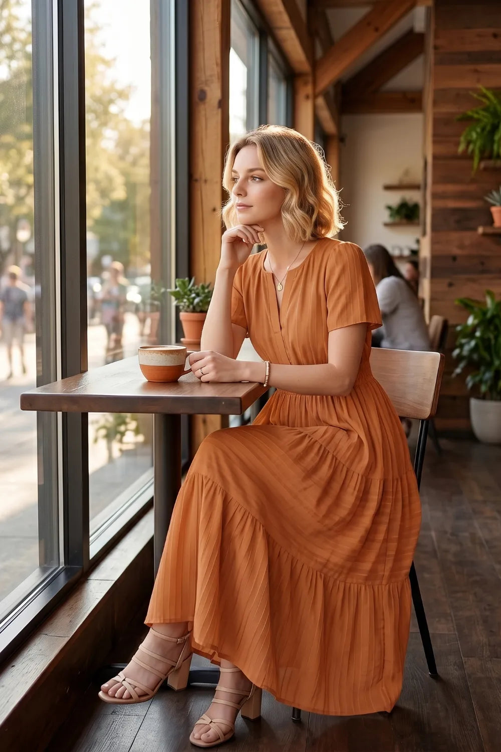 Casual Flowy Chiffon Wedding Guest Dress