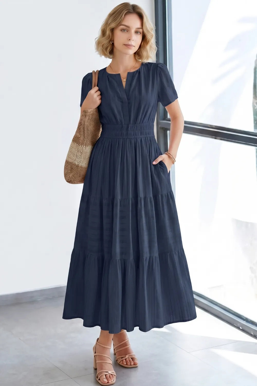 Casual Flowy Chiffon Wedding Guest Dress