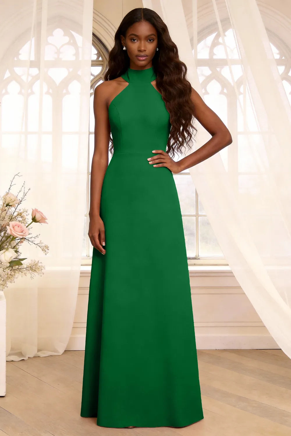 Halter Backless Floor Length Formal Dress