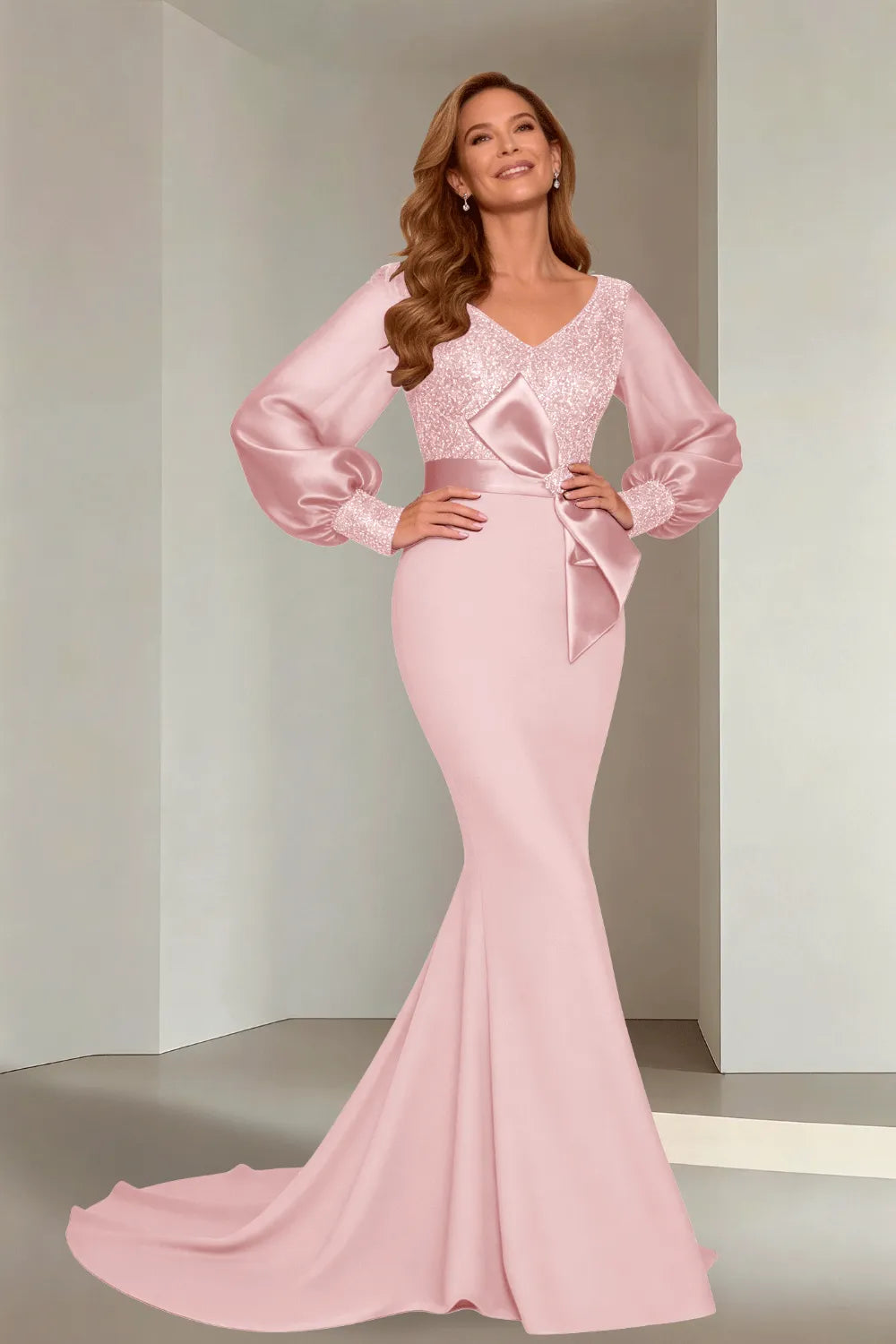 Classic V-Neck Mermaid Formal Evening Dress