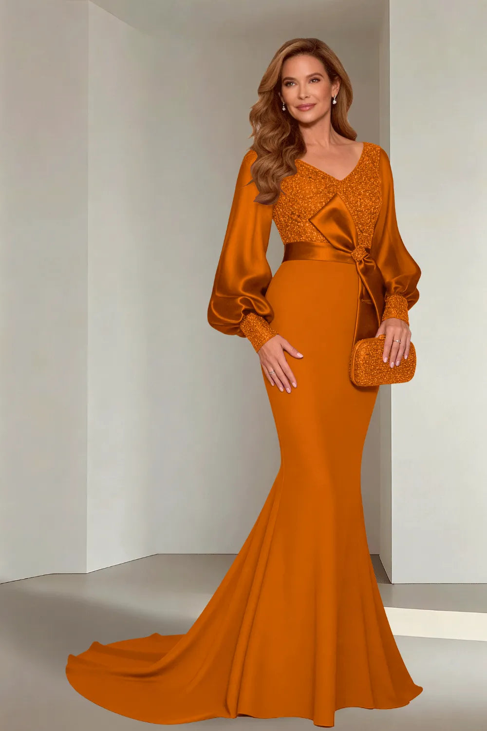 Classic V-Neck Mermaid Formal Evening Dress