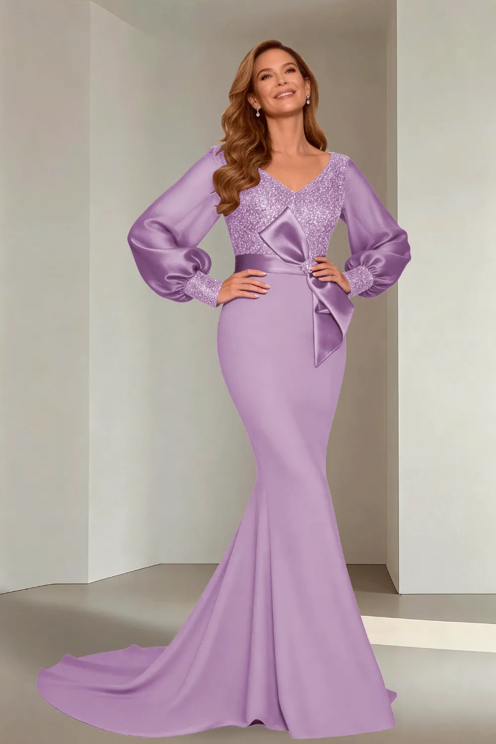 Classic V-Neck Mermaid Formal Evening Dress