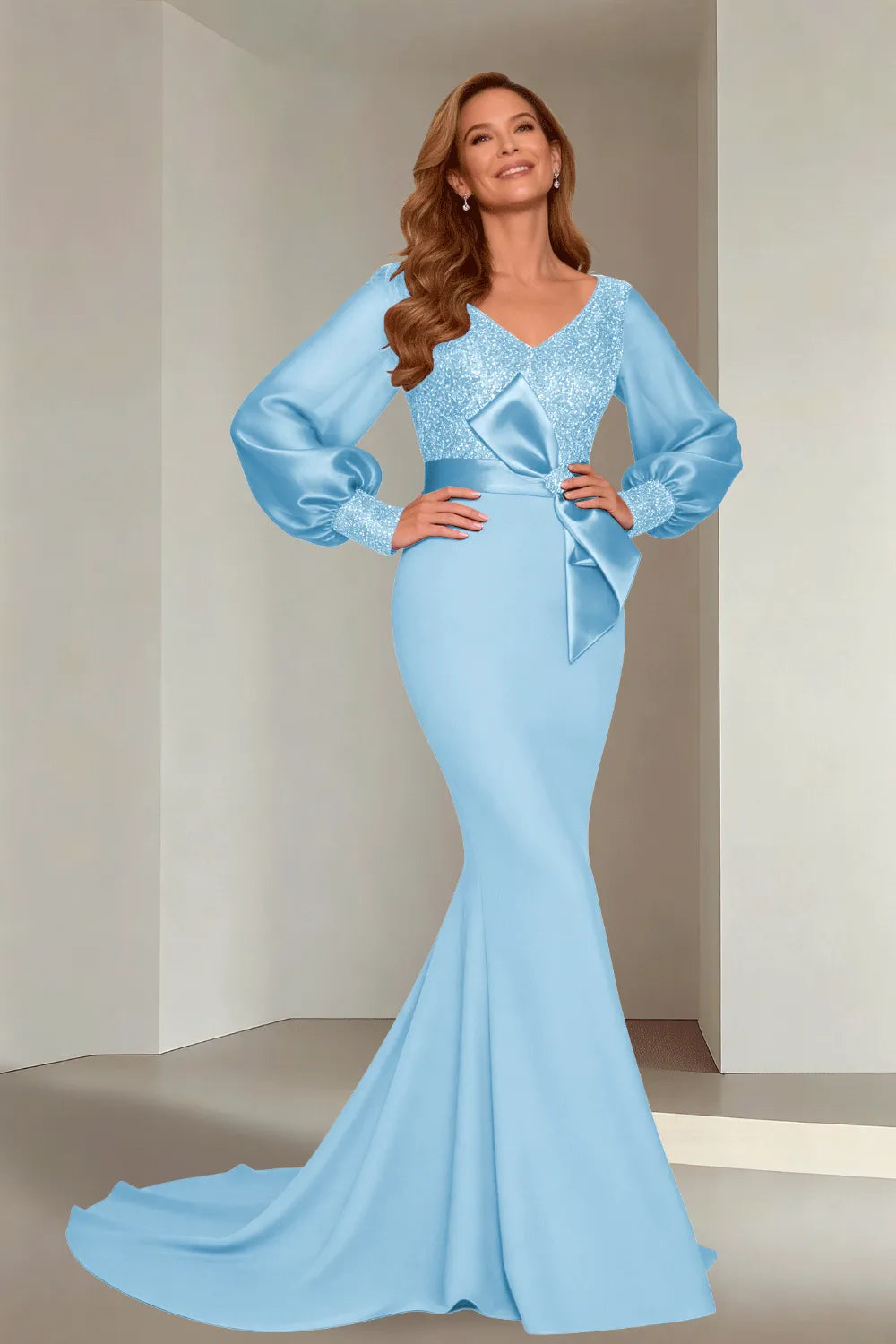 Classic V-Neck Mermaid Formal Evening Dress