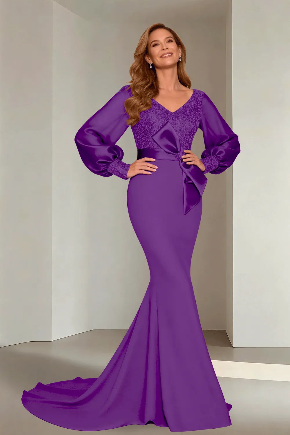 Classic V-Neck Mermaid Formal Evening Dress