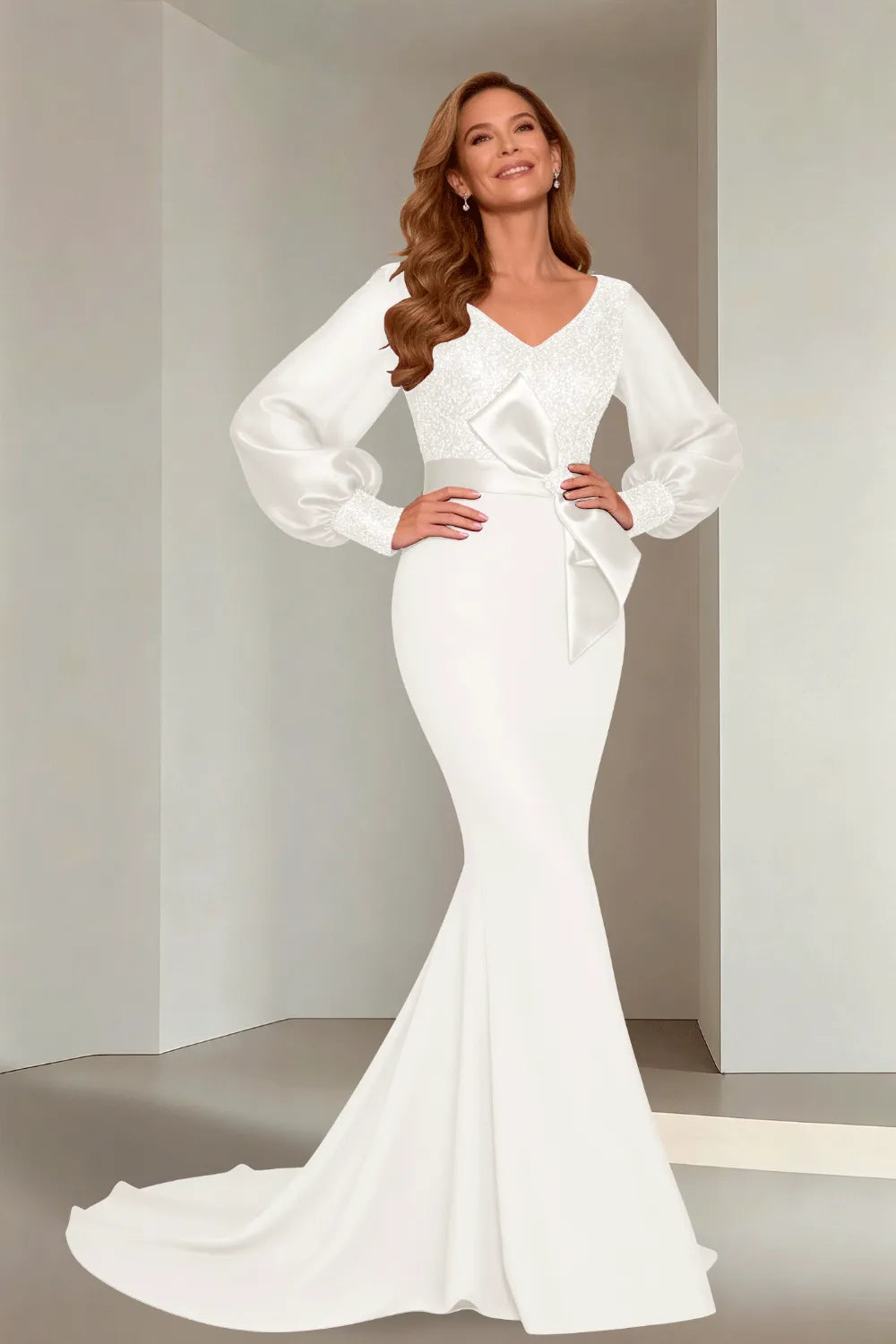 Classic V-Neck Mermaid Formal Evening Dress