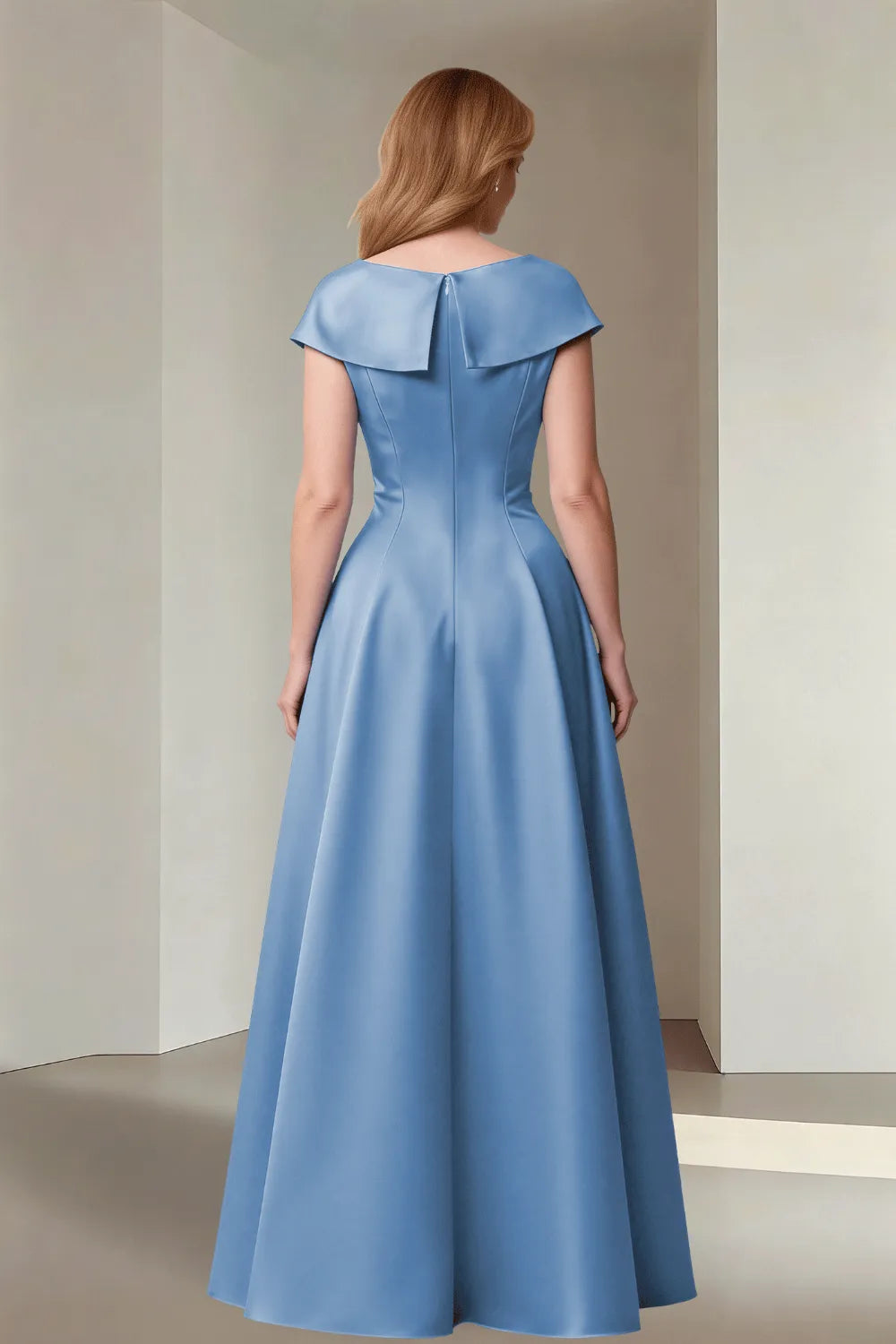 Minimalist Satin-Finish Wedding Guest Maxi Dress