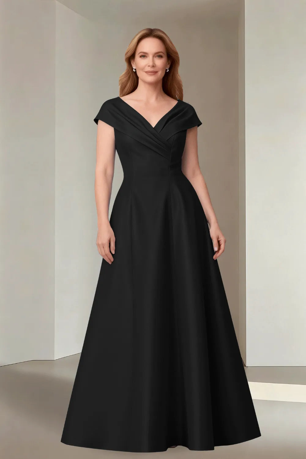 Minimalist Satin-Finish Wedding Guest Maxi Dress