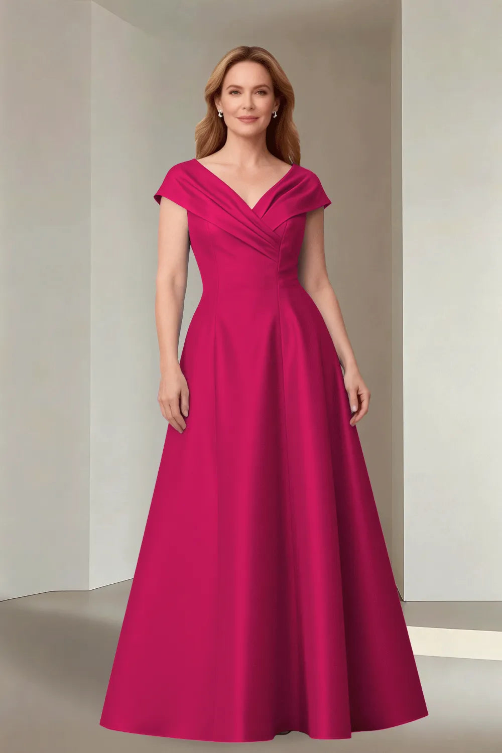 Minimalist Satin-Finish Wedding Guest Maxi Dress