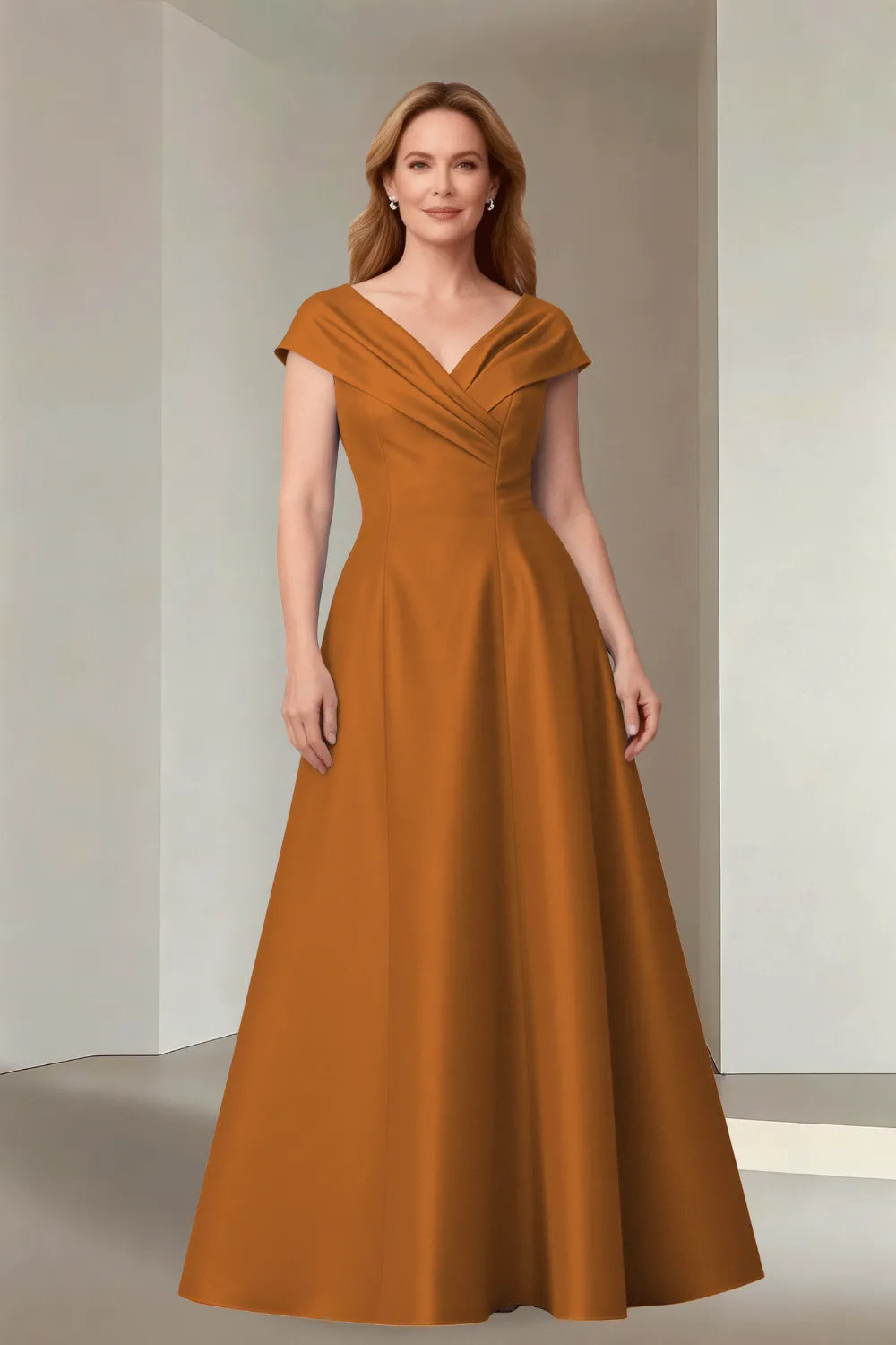 Minimalist Satin-Finish Wedding Guest Maxi Dress
