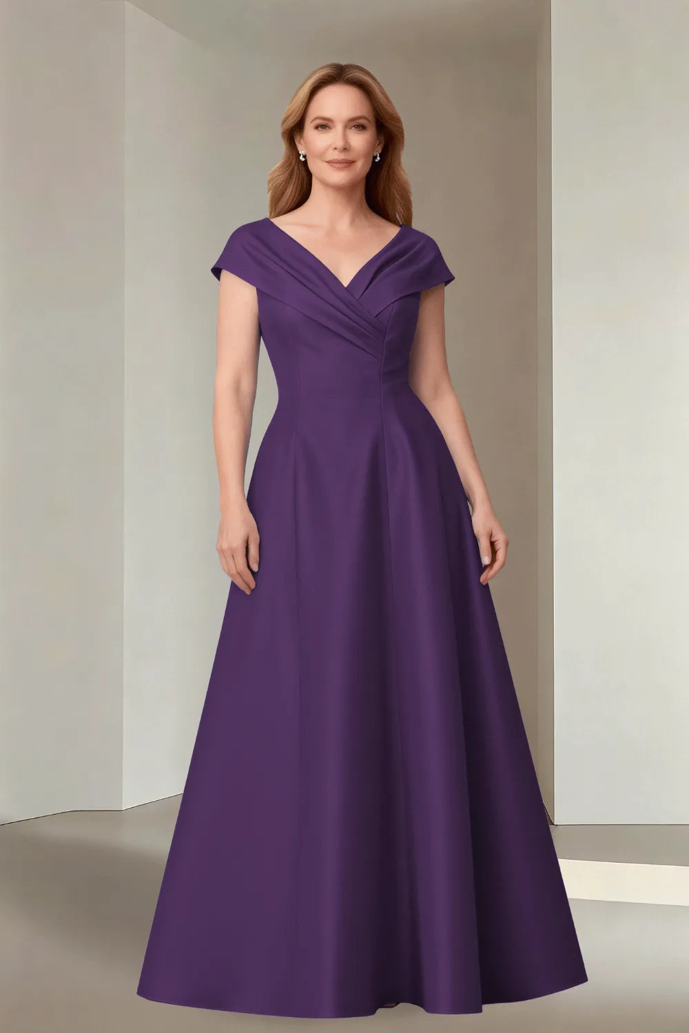 Minimalist Satin-Finish Wedding Guest Maxi Dress