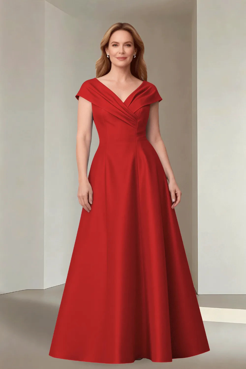 Minimalist Satin-Finish Wedding Guest Maxi Dress