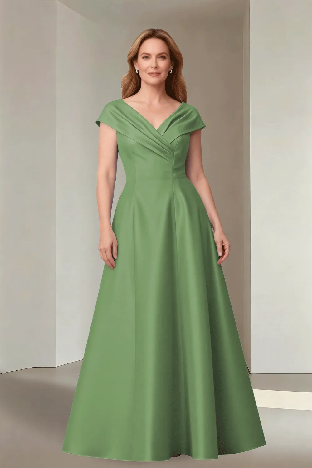 Minimalist Satin-Finish Wedding Guest Maxi Dress
