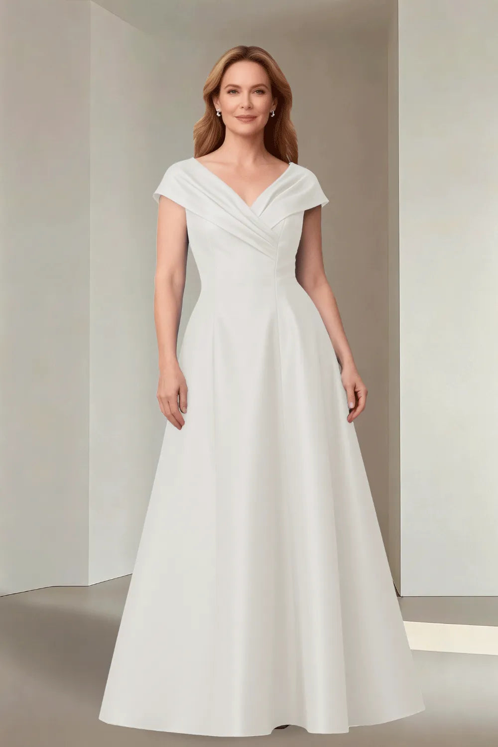 Minimalist Satin-Finish Wedding Guest Maxi Dress