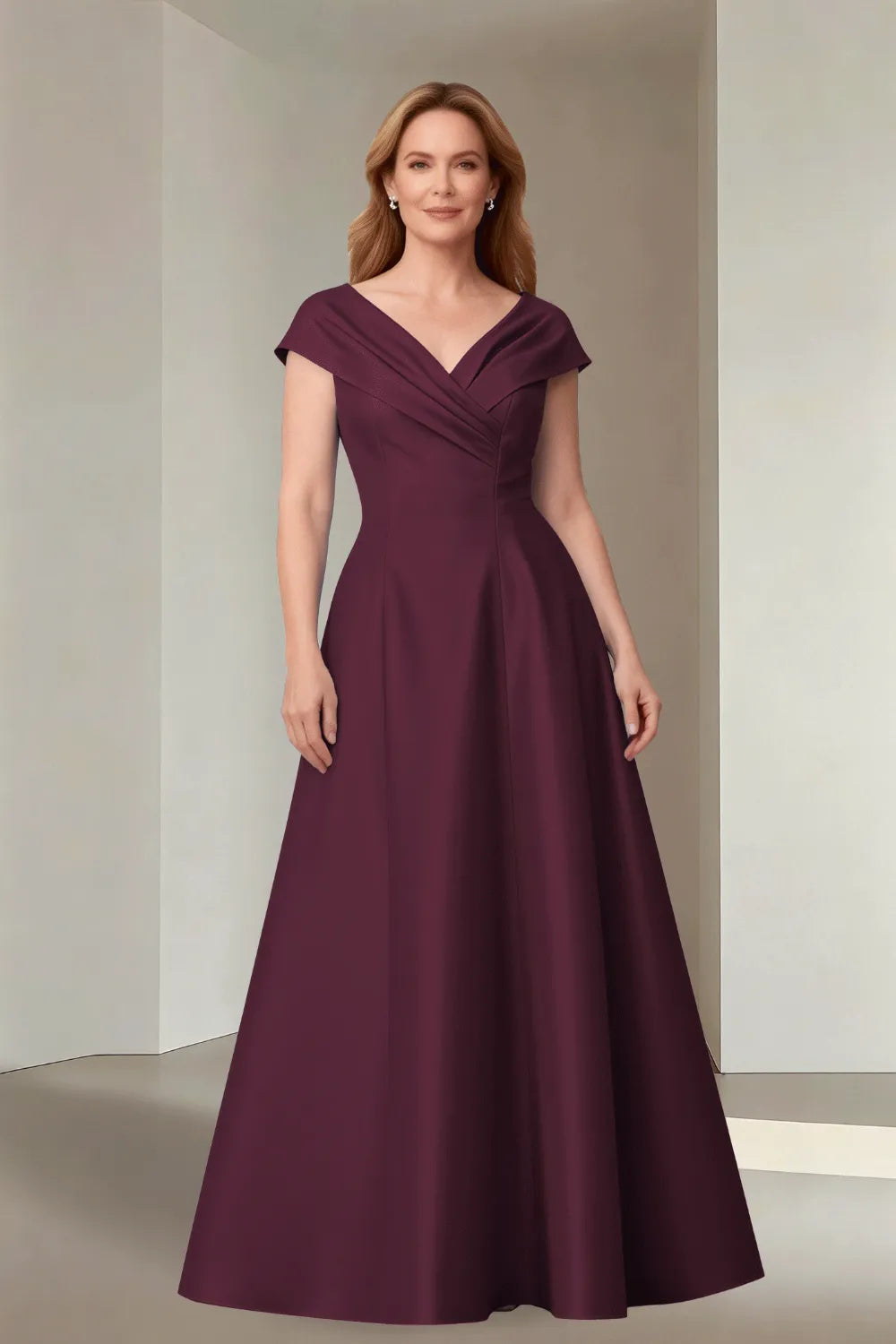 Minimalist Satin-Finish Wedding Guest Maxi Dress