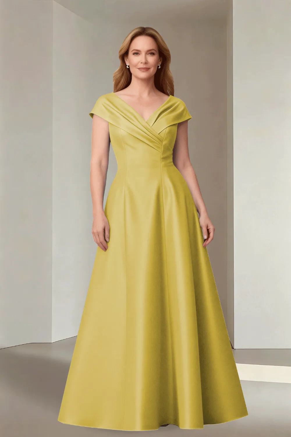 Minimalist Satin-Finish Wedding Guest Maxi Dress