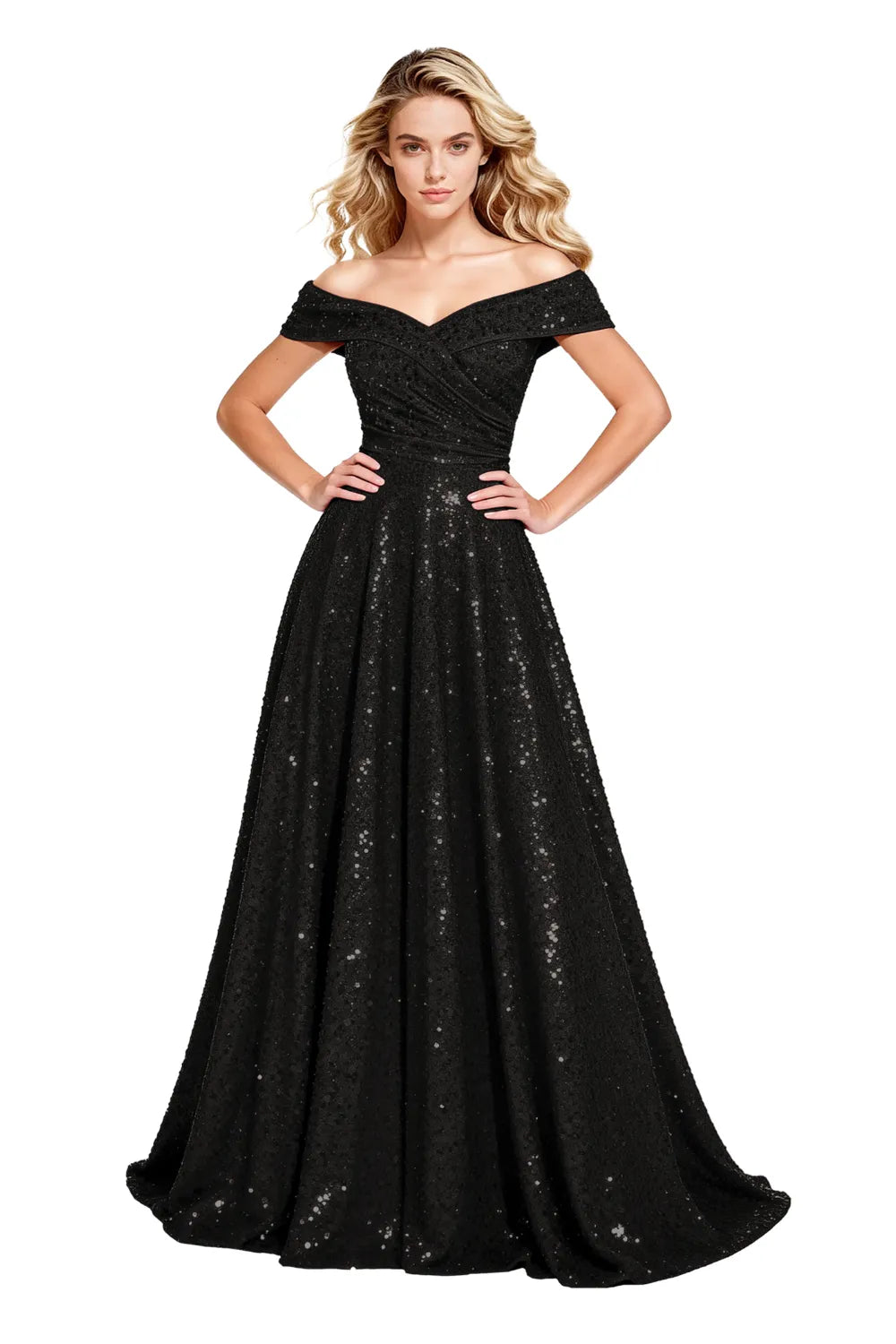 Luxury Off Shoulder Sequin Ball Gown Party Dress Evening Gown Elegant Prom Dress