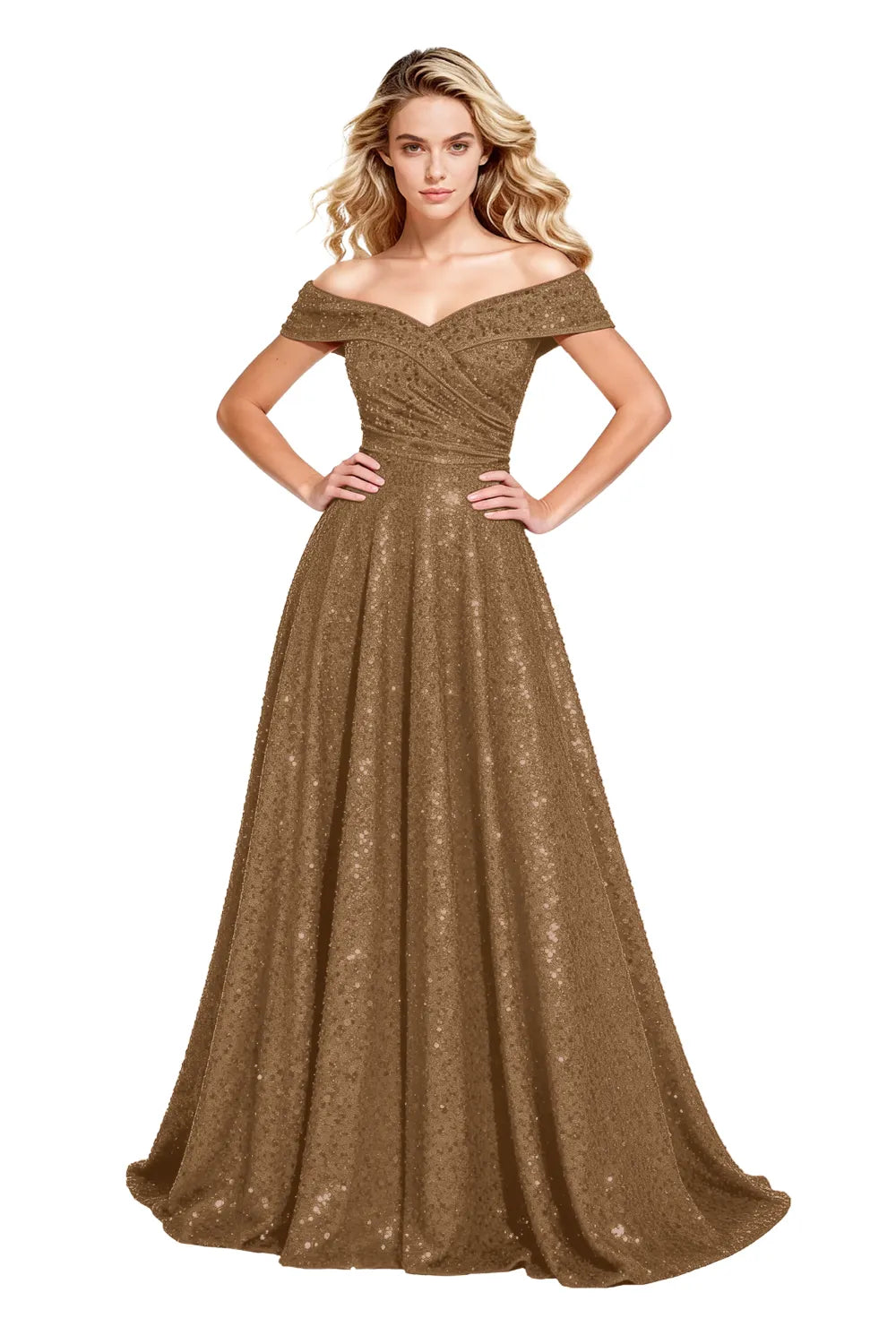 Luxury Off Shoulder Sequin Ball Gown Party Dress Evening Gown Elegant Prom Dress