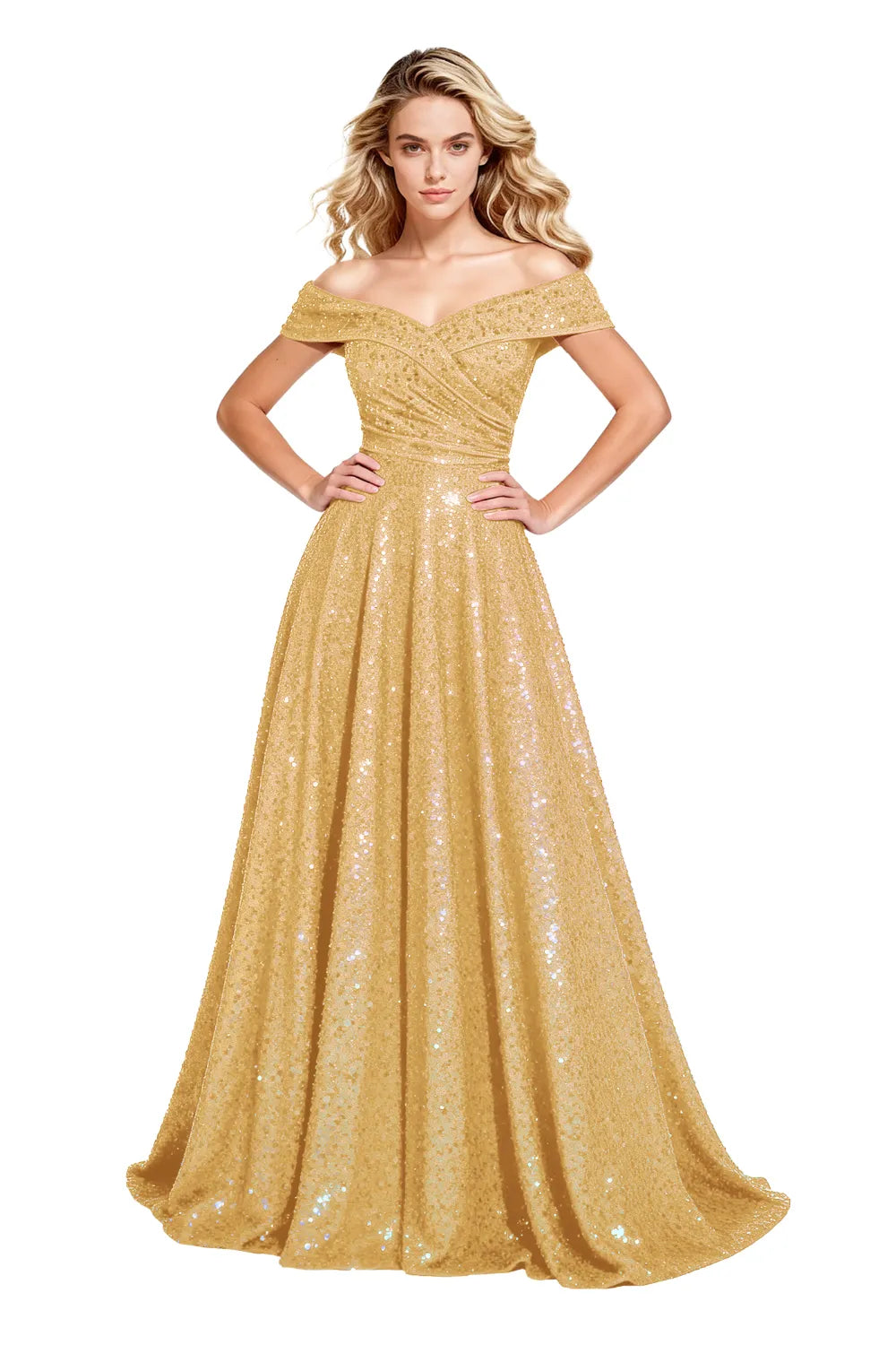 Luxury Off Shoulder Sequin Ball Gown Party Dress Evening Gown Elegant Prom Dress