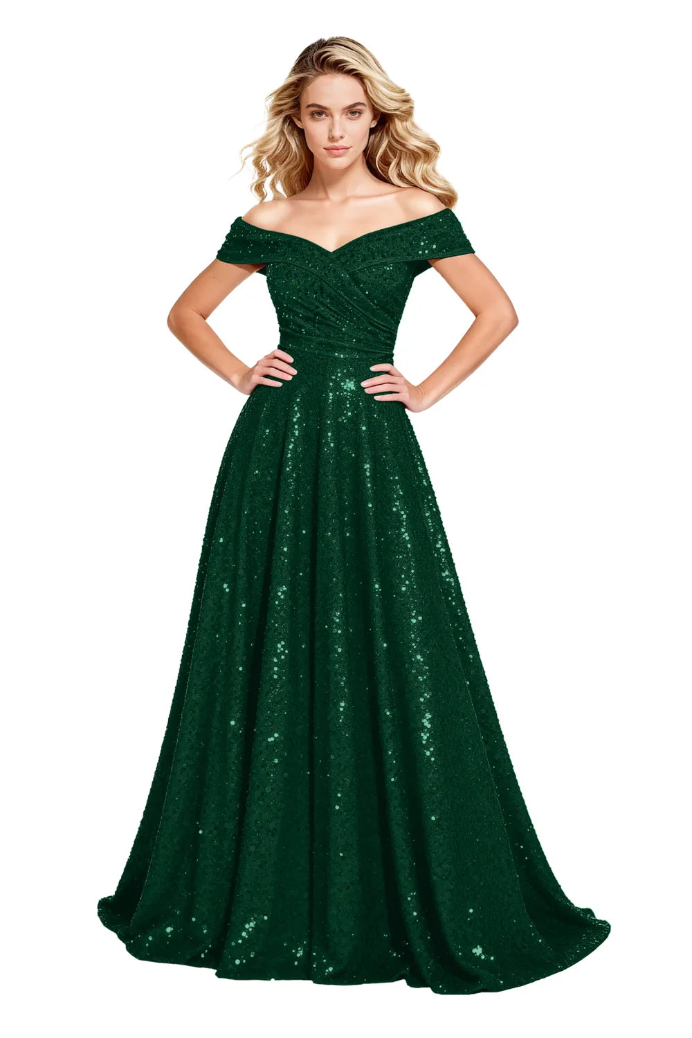 Luxury Off Shoulder Sequin Ball Gown Party Dress Evening Gown Elegant Prom Dress