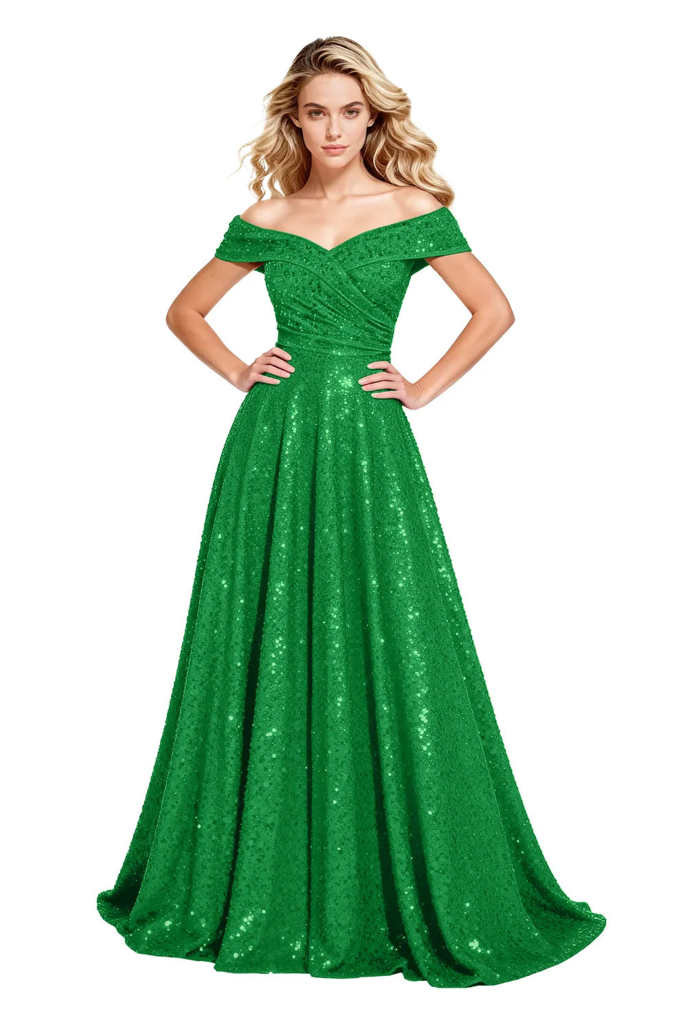 Luxury Off Shoulder Sequin Ball Gown Party Dress Evening Gown Elegant Prom Dress