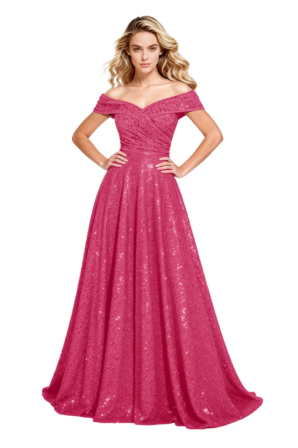 Luxury Off Shoulder Sequin Ball Gown Party Dress Evening Gown Elegant Prom Dress