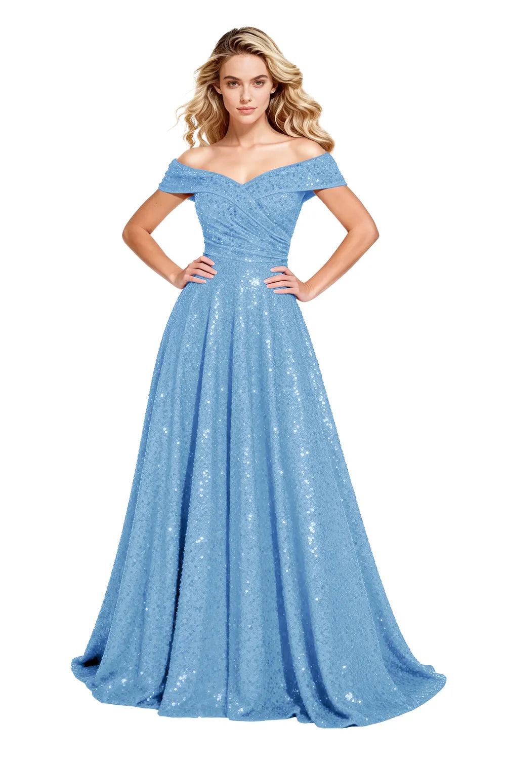 Luxury Off Shoulder Sequin Ball Gown Party Dress Evening Gown Elegant Prom Dress