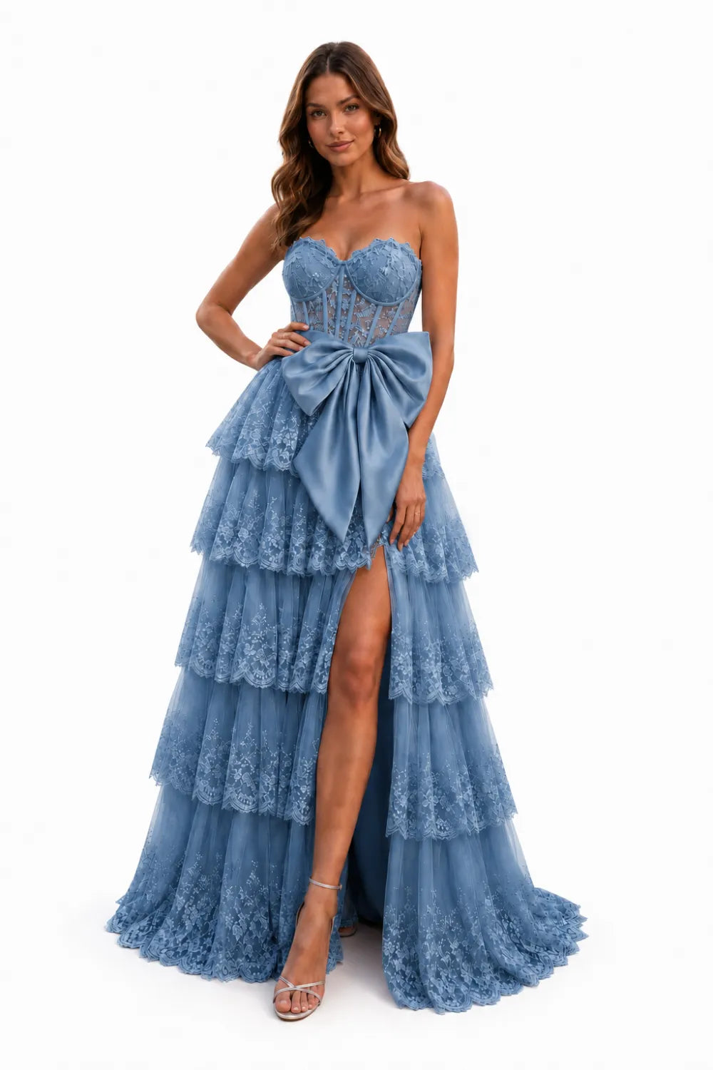 Elegant Backless Tulle Ball Gown