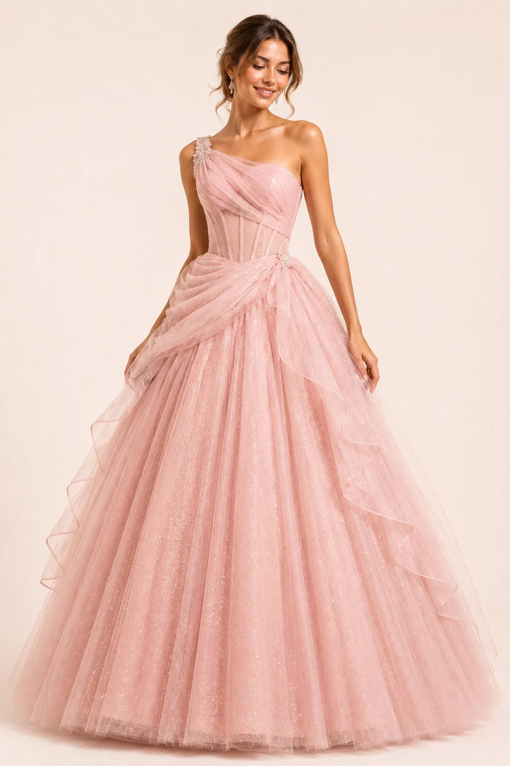 Marielle One Shoulder Fairy Ball Gown