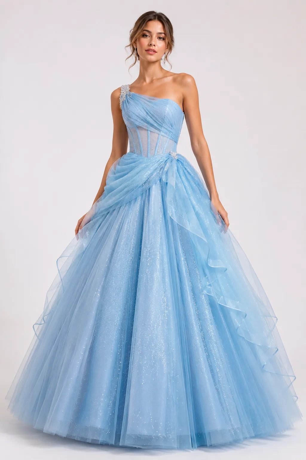 Marielle One Shoulder Fairy Ball Gown