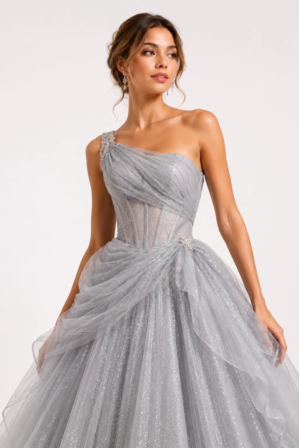 Marielle One Shoulder Fairy Ball Gown