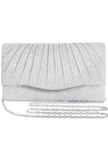 Elegant Pleated Evening Clutch Bag with Chain