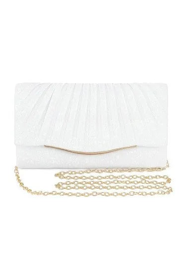 Elegant Pleated Evening Clutch Bag with Chain
